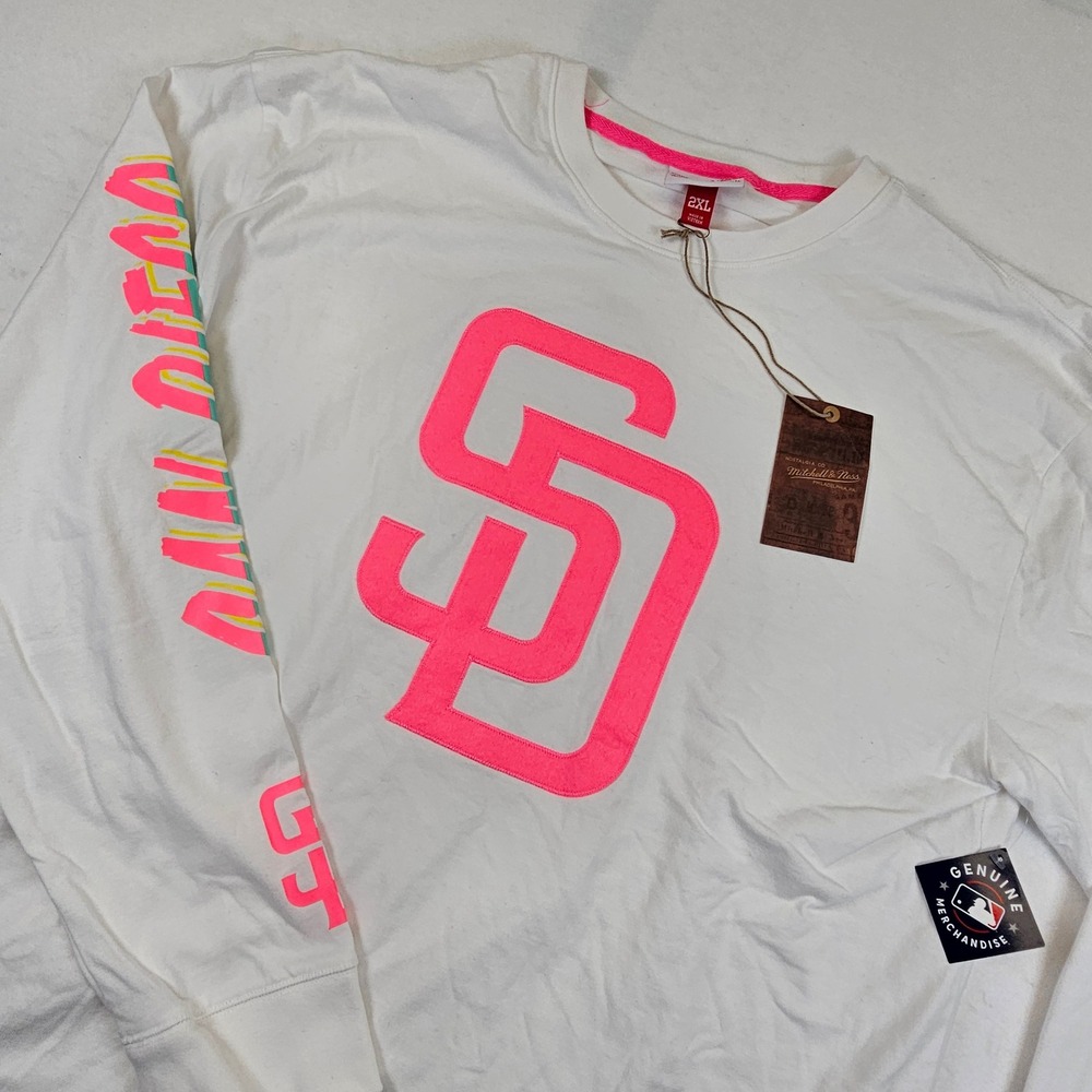 Mitchell & Ness San Diego Padres City Connect MLB Long Sleeve Shirt XXL NWT